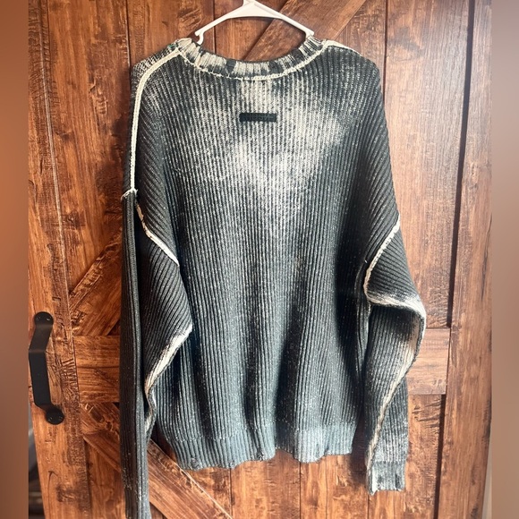 Hudson free thinkers distressed two tone ribbed sweater men’s medium NWT - Picture 10 of 11